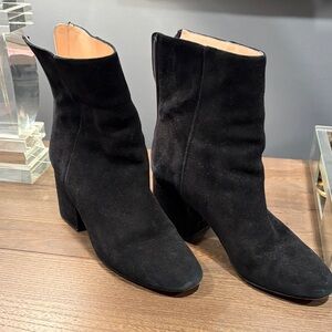 J Crew Black Suede Ankle Boots